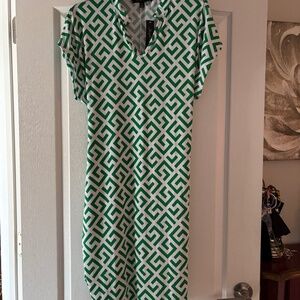 Lexi from Avenue size Medium green & white short sleeve dress